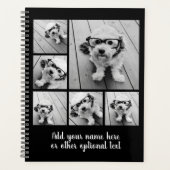 6 Fotocollage Optionaler Text — Schwarz bearbeiten Planer (Vorderseite)