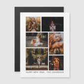6 FotoCollage Personalisiert Neujahrsferien Magnetkarte (Vorne/Hinten)