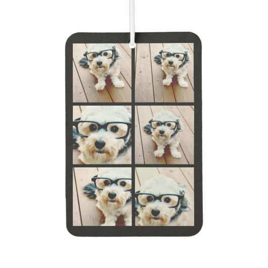 6 FotoCollage - schwarz gestapelt Autolufterfrischer (Vorderseite)