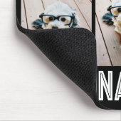 6 FotoCollage - schwarz mit fett gedrucktem Namen  Mousepad (Ecke)