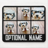 6 FotoCollage - schwarz mit fett gedrucktem Namen  Mousepad (Vorne)