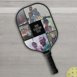 6 FotoCollage - Schwarz - Weiß - Mitte Pickleball Schläger