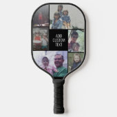 6 FotoCollage - Schwarz - Weiß - Mitte Pickleball Schläger (Vorderseite)