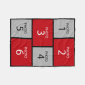 6 FotoCollage - Sie können die Hintergrundfarbe än Fleecedecke (Vorderseite (Horizontal))