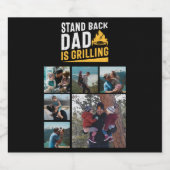 6 Fotomaterial Zurück Vater grillt. Bierflaschenetikett (Einzelnes Label)