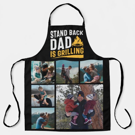 6 Fotomaterial Zurück Vater grillt. Schürze (Vorderseite)