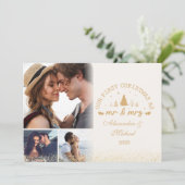 6 Fotos Erste Weihnachten als Mr. und Mrs. gold (Stehend Vorderseite)