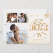 6 Fotos Gold Glitzer Erste Weihnachten Verlobt (Vorderseite)