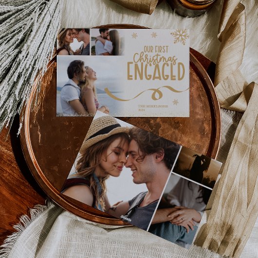 6 Fotos Gold Glitzer Erste Weihnachten Verlobt