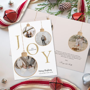 6 Fotos JOY White Christmas Bell Weihnachtskarte Feiertagskarte