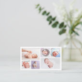 6 Fotos Logo QR Code Neugeborener Baby Fotograf Visitenkarte (Stehend Vorderseite)