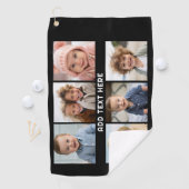 6 Fotos mit weißem Text auf schwarz Golfhandtuch (Insitu)