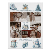 6 Fotos Weihnachten zusammen Poster (Vorderseite)