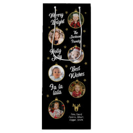6 Fotos Weihnachtsblasen Black Geschenktüte Für Weinflaschen