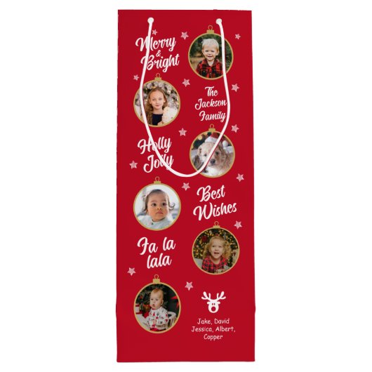 6 Fotos Weihnachtsschmuck Geschenktüte Für Weinflaschen (Rückseite)