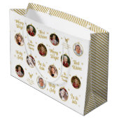 6 Fotos Weihnachtsschmuck Moderne Große Geschenktüte (Rückseite Schrägansicht)