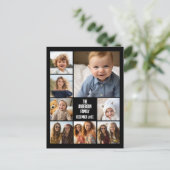 6 Fotovorlage mit 2 Zeilen Text - Schwarz Postkarte (Stehend Vorderseite)