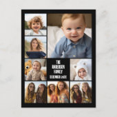 6 Fotovorlage mit 2 Zeilen Text - Schwarz Postkarte (Vorderseite)