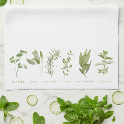 6 FRESH HERBS Küchentücher (Gefaltet)