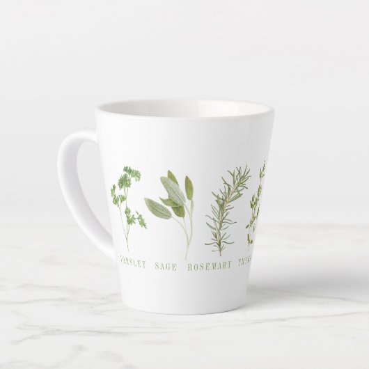 6 FRISCHE HERBS Latte Tasse (Linke Ecke)