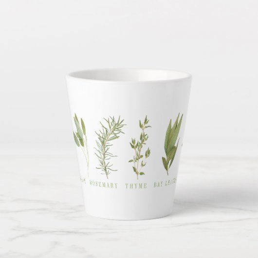 6 FRISCHE HERBS Latte Tasse (Vorderseite)