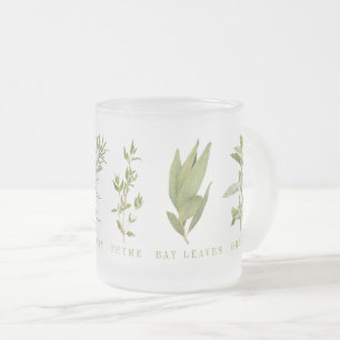 6 FRISCHE HERBS Mattierte Tasse aus Glas