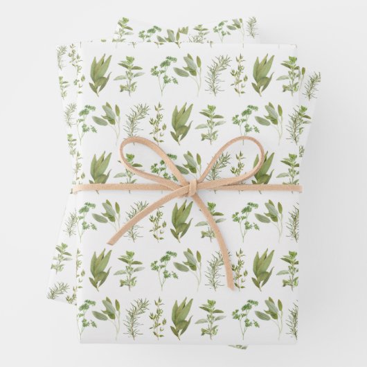 6 FRISCHES HERBS Flachpapier Geschenkpapier Set (Beispiel)