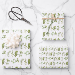 6 FRISCHES HERBS Flachpapier Geschenkpapier Set
