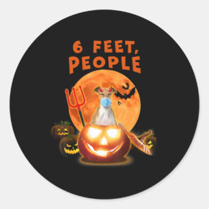 6 Fuß, Leute Italienischer Grauhund Hund mit Maske Runder Aufkleber