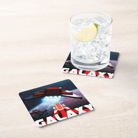 6 Galaxie-Untersetzer Rechteckiger Pappuntersetzer (Vor Ort)