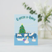 6 Gänse a-lügende lustige Cartoon Weihnachten (Stehend Vorderseite)