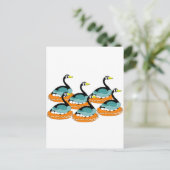 6 Gänse Postkarte (Stehend Vorderseite)