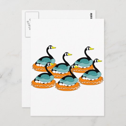 6 Gänse Postkarte (Vorne/Hinten)