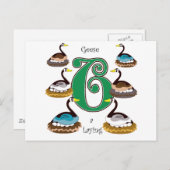 6 Gänse zum Lenden Postkarte (Vorne/Hinten)