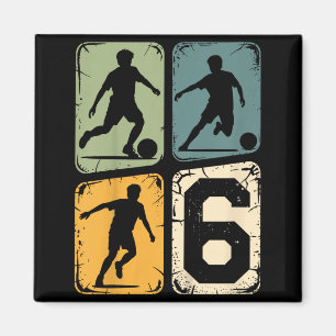 6. Geburtstag 6 Fußballspieler Junge Mädchen Fußba Magnet