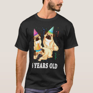 6. Geburtstag 6 Jahre alter Mops Hund Niedliche We T-Shirt