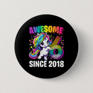 6. Geburtstag 6 Jahre Altes Einhorn Party Girls Ou Button