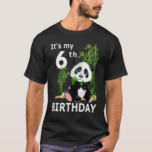6. Geburtstag 6 Jahre altes Party Tier Panda 7 T-Shirt