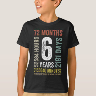 6. Geburtstag 6 Jahre Vintag Retro T-Shirt
