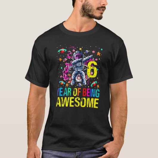 6 Geburtstag als Phantastischer Astronaut T-Shirt (Vorderseite)