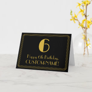 6. Geburtstag: Art Deco inspiriertes Aussehen "6"  Karte