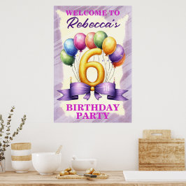 6. Geburtstag Ballon Thema Poster