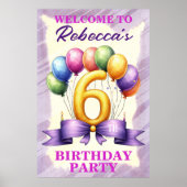 6. Geburtstag Ballon Thema Poster (Vorne)