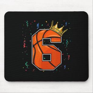 6. Geburtstag Basketball Big Number 6 Year Old Boy Mousepad