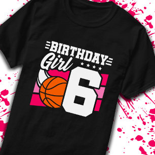 6. Geburtstag Basketball Geburtstag 6 Jahr Altes M T-Shirt