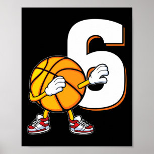 6. Geburtstag Basketball Spieler Dabbing 6 Jahre a Poster