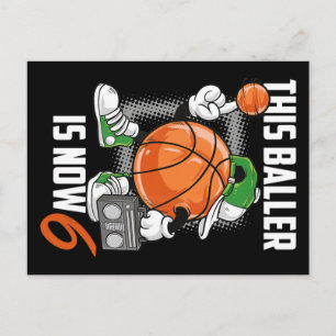 6. Geburtstag Basketball Spieler Sonnige 6 Jahre a Postkarte