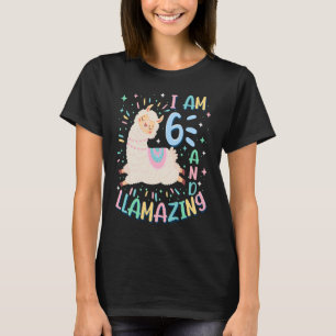 6. Geburtstag bin ich 6 Jahre alt und lahm Lama T-Shirt