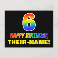 6. Geburtstag: Bold, Fun, Simple, Rainbow 6