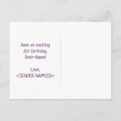 6. Geburtstag: Bold, Fun, Simple, Rainbow 6 Postkarte (Rückseite)